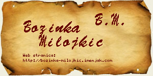 Božinka Milojkić vizit kartica